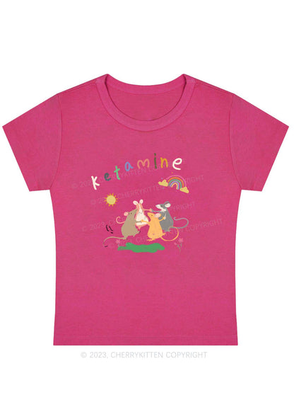 Rainbow Dancing Mice Y2K Baby Tee Cherrykitten