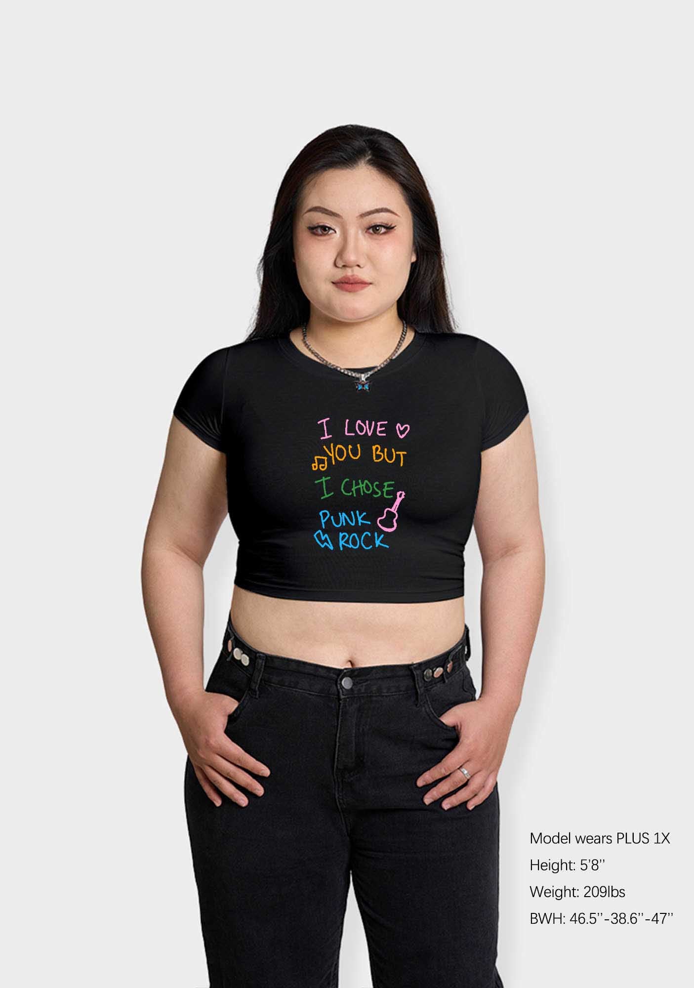 Curvy I Chose Punk Rock Baby Tee