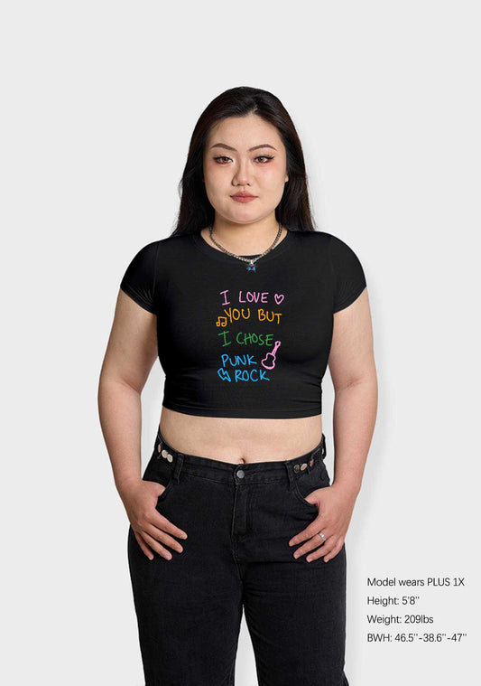 Curvy I Chose Punk Rock Baby Tee