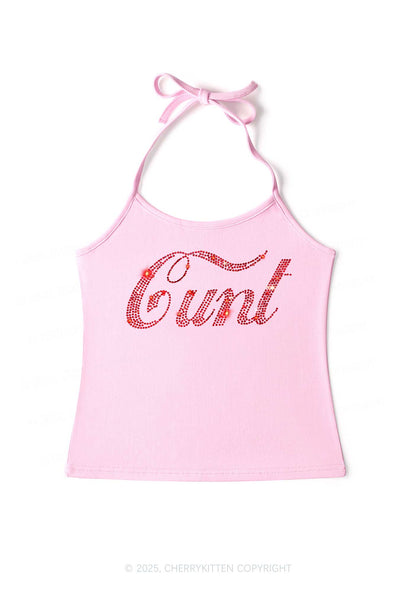 Rhinestone Special Cxxt Y2K Halter Neck Cami Cherrykitten