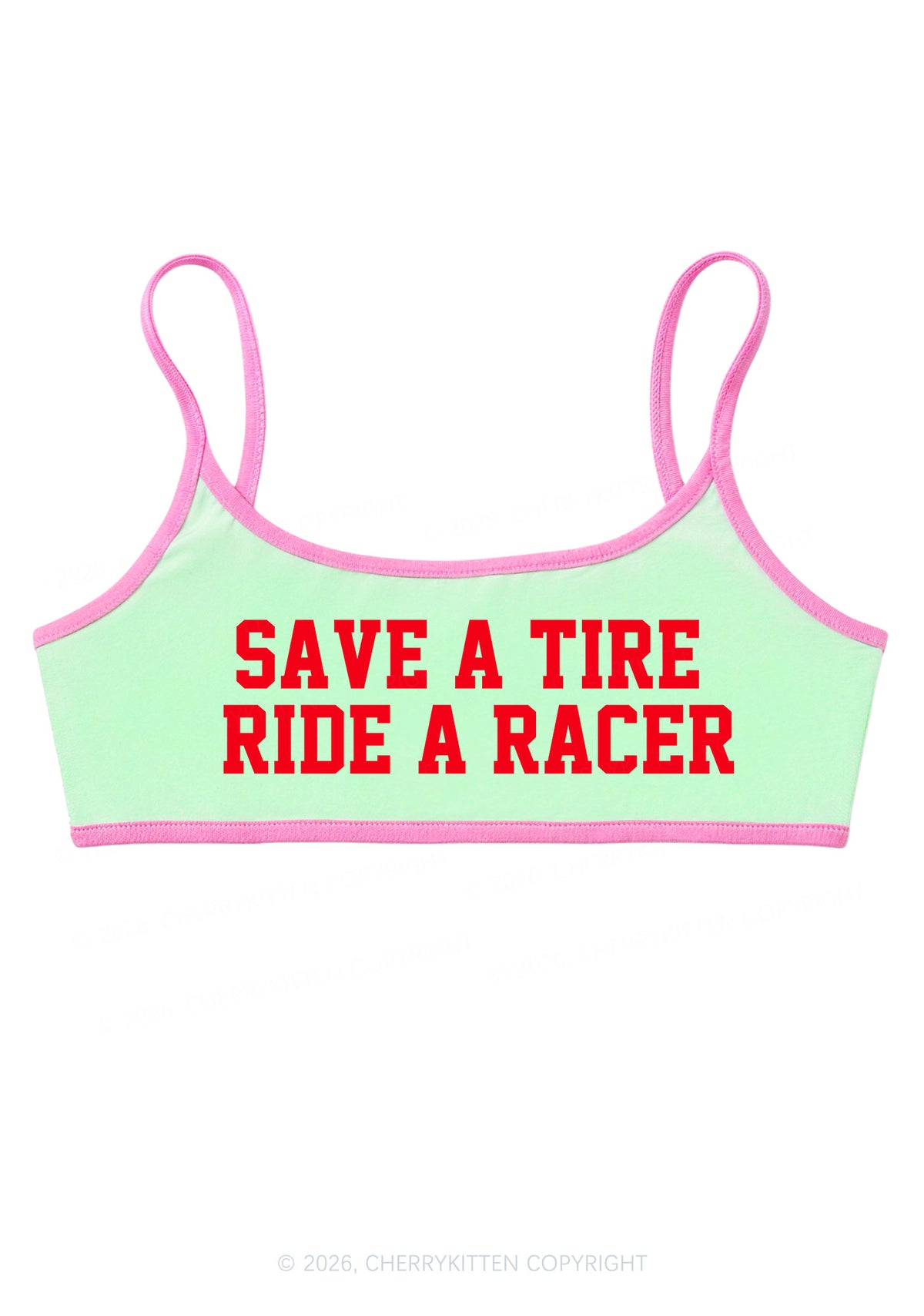 Save A Tire Ride A Racer Y2K Super Crop Cami Cherrykitten