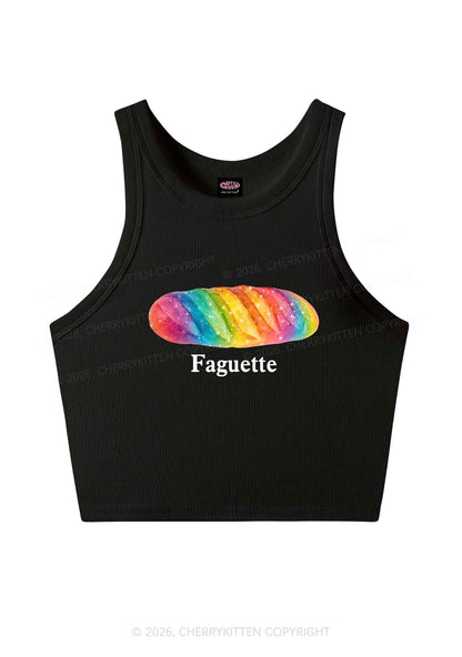 Rainbow Faguette Pride Y2K Crop Tank Top Cherrykitten