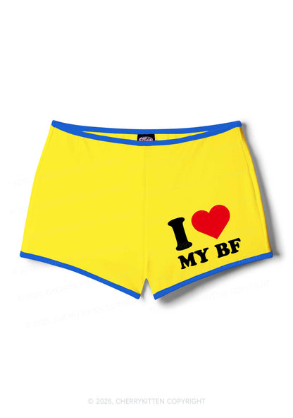 I Love My BF Valentine's Day Y2K Booty Shorts Cherrykitten