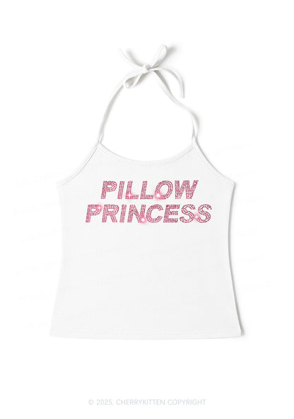Rhinestone Pillow Princess Y2K Halter Neck Cami Cherrykitten