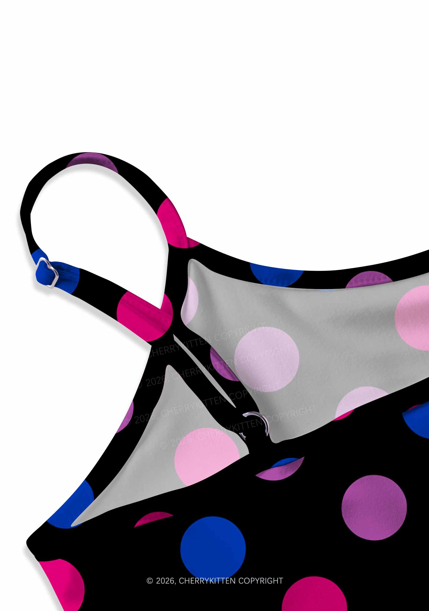 Bisexual Dots On Black Pride Y2K Print Cami Crop Top Cherrykitten