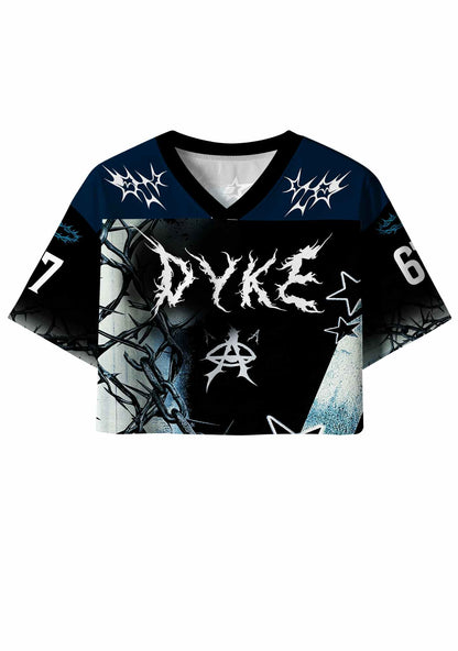 Black Thorn Dyke Pride Y2K Crop Sport Jersey Shirts Cherrykitten