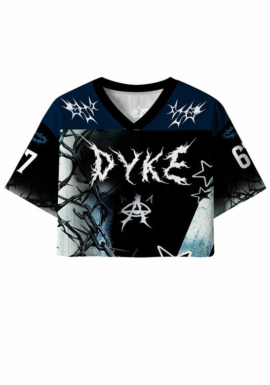 Black Thorn Dyke Pride Y2K Crop Sport Jersey Shirts Cherrykitten
