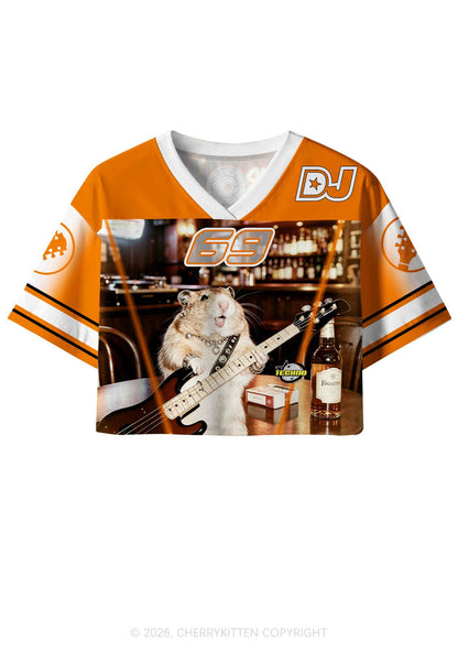 Hamster Bassist Techno Y2K Crop Sport Jersey Shirts Cherrykitten