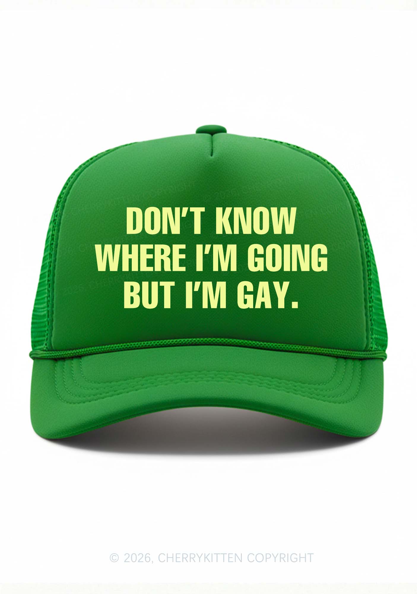 But Im Gay Pride Y2K Trucker Hat Cherrykitten