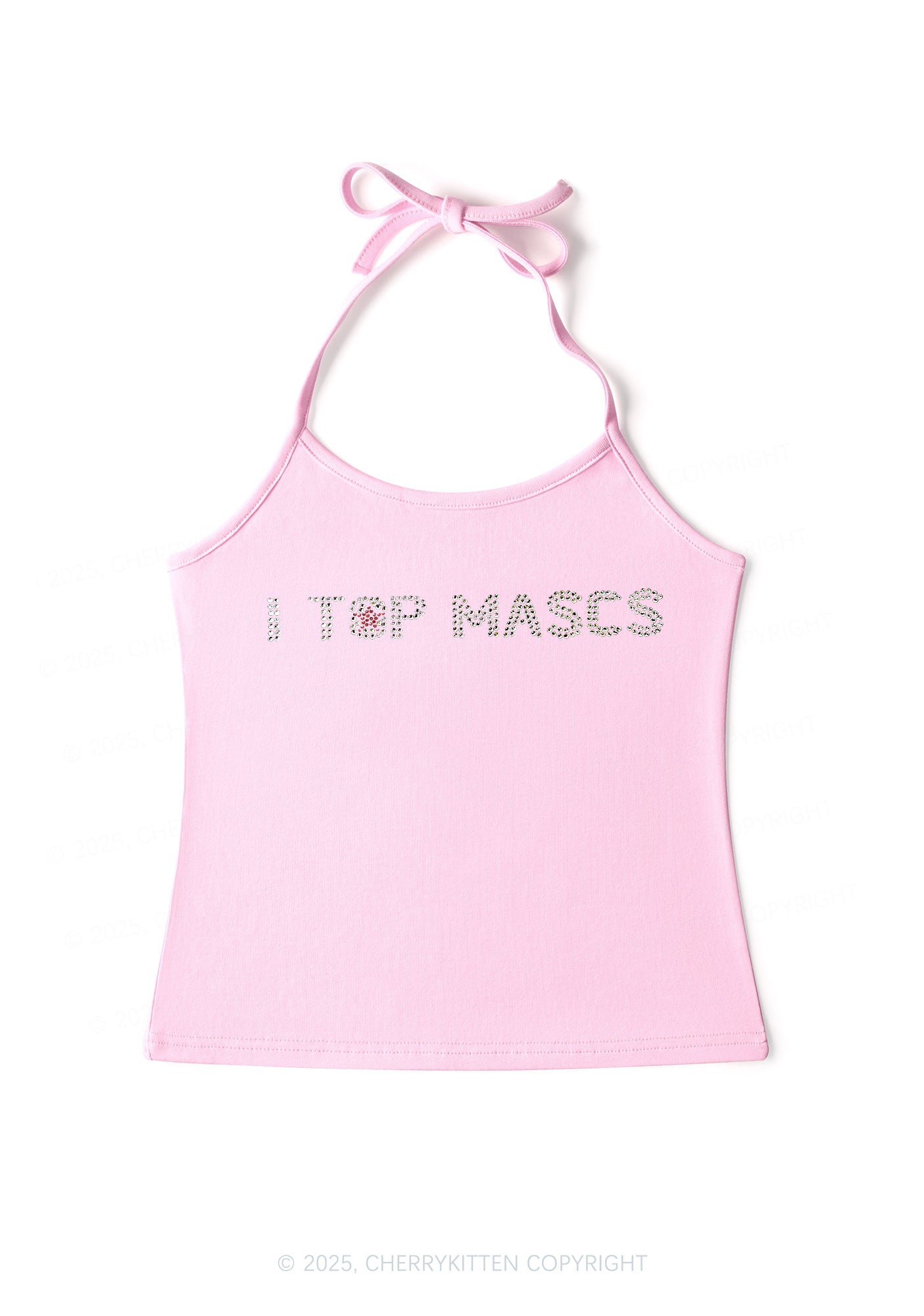 Rhinestone I Top Mascs Pride Y2K Halter Neck Cami Cherrykitten