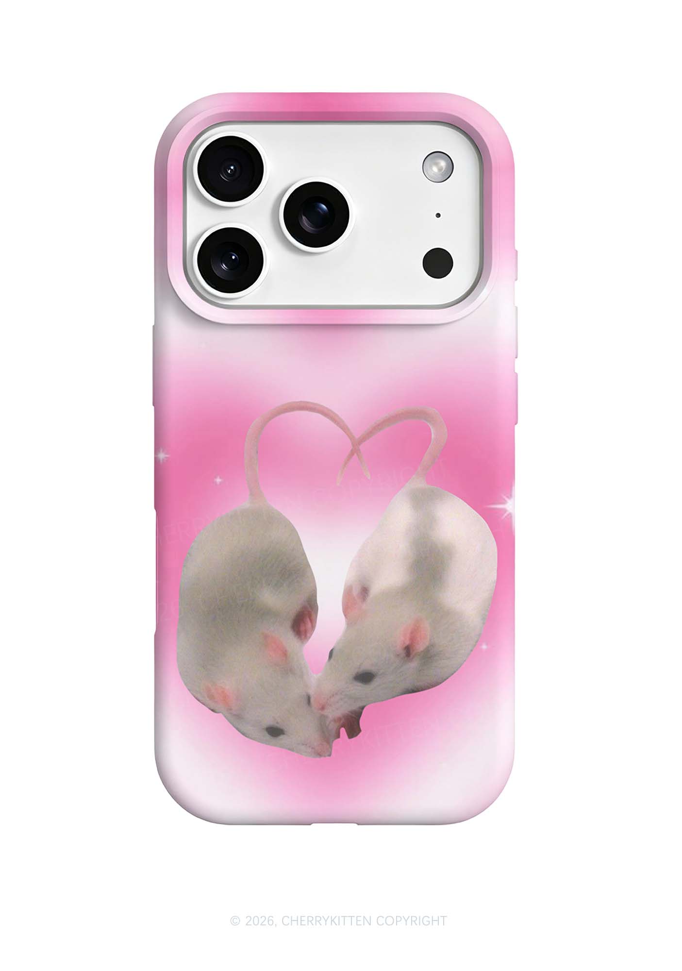 Pink Sweet Rats Valentine's Day Y2K Phone Case Cherrykitten