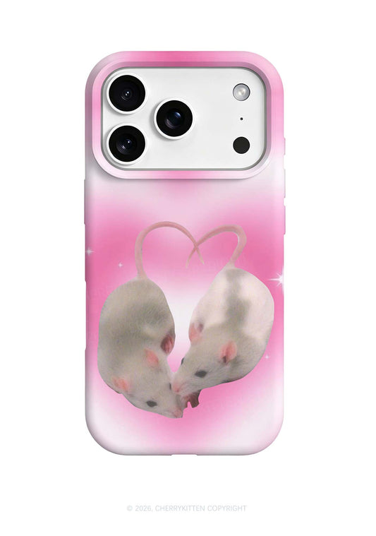 Pink Sweet Rats Valentine's Day Y2K Phone Case Cherrykitten