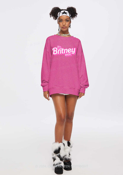 It's Britney Bixch Y2K Washed Sweatshirts Cherrykitten