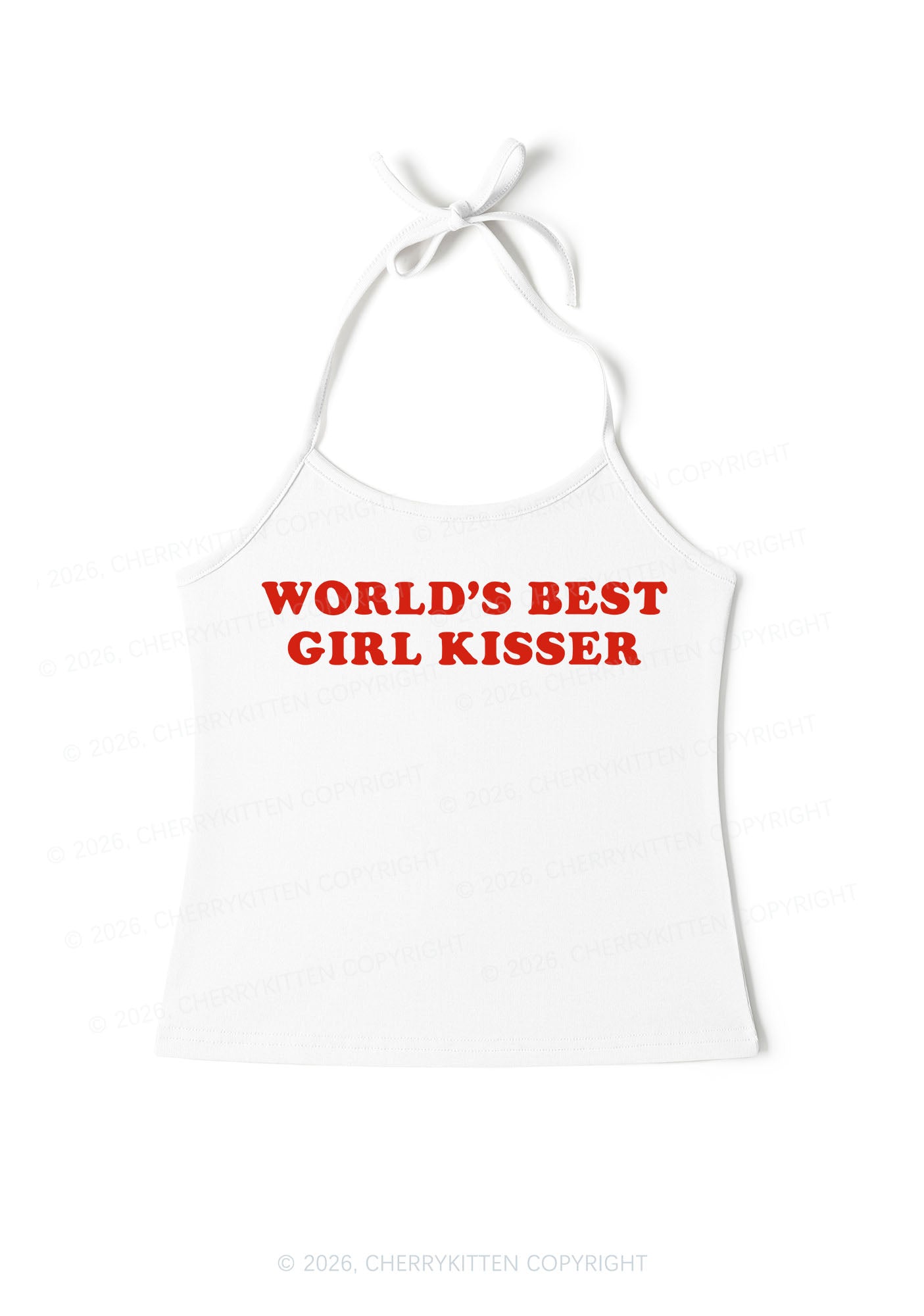Worlds Best Girl Kisser Pride Y2K Halter Neck Cami Cherrykitten