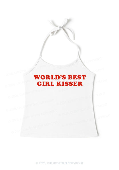 Worlds Best Girl Kisser Pride Y2K Halter Neck Cami Cherrykitten