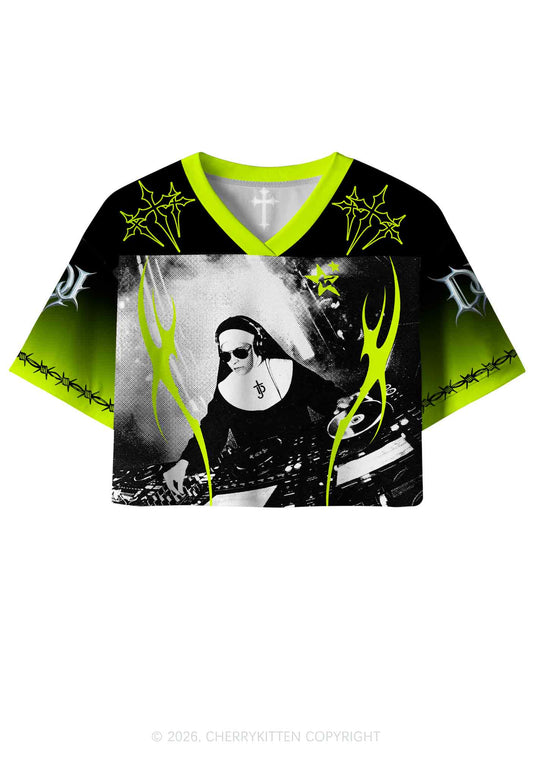 DJ Nun Y2K Crop Sport Jersey Shirts Cherrykitten