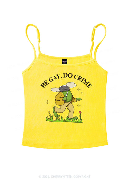Be Gay Do Crime Frog Pride Y2K Spaghetti Strap Cami Cherrykitten