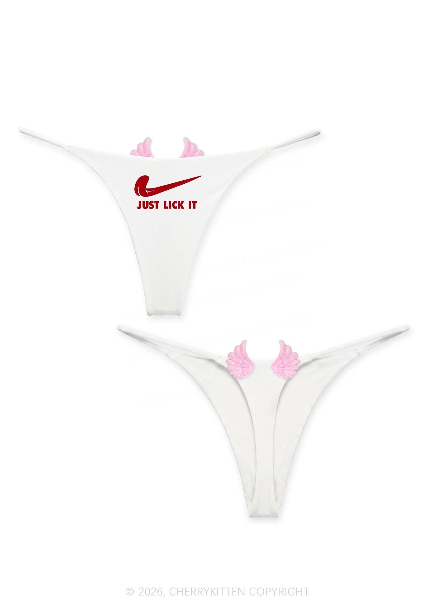 Just Lick It Y2K Goth Angel Wings Bikini String Thong Cherrykitten