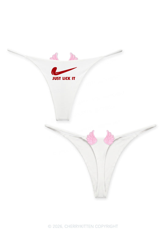 Just Lick It Y2K Goth Angel Wings Bikini String Thong Cherrykitten