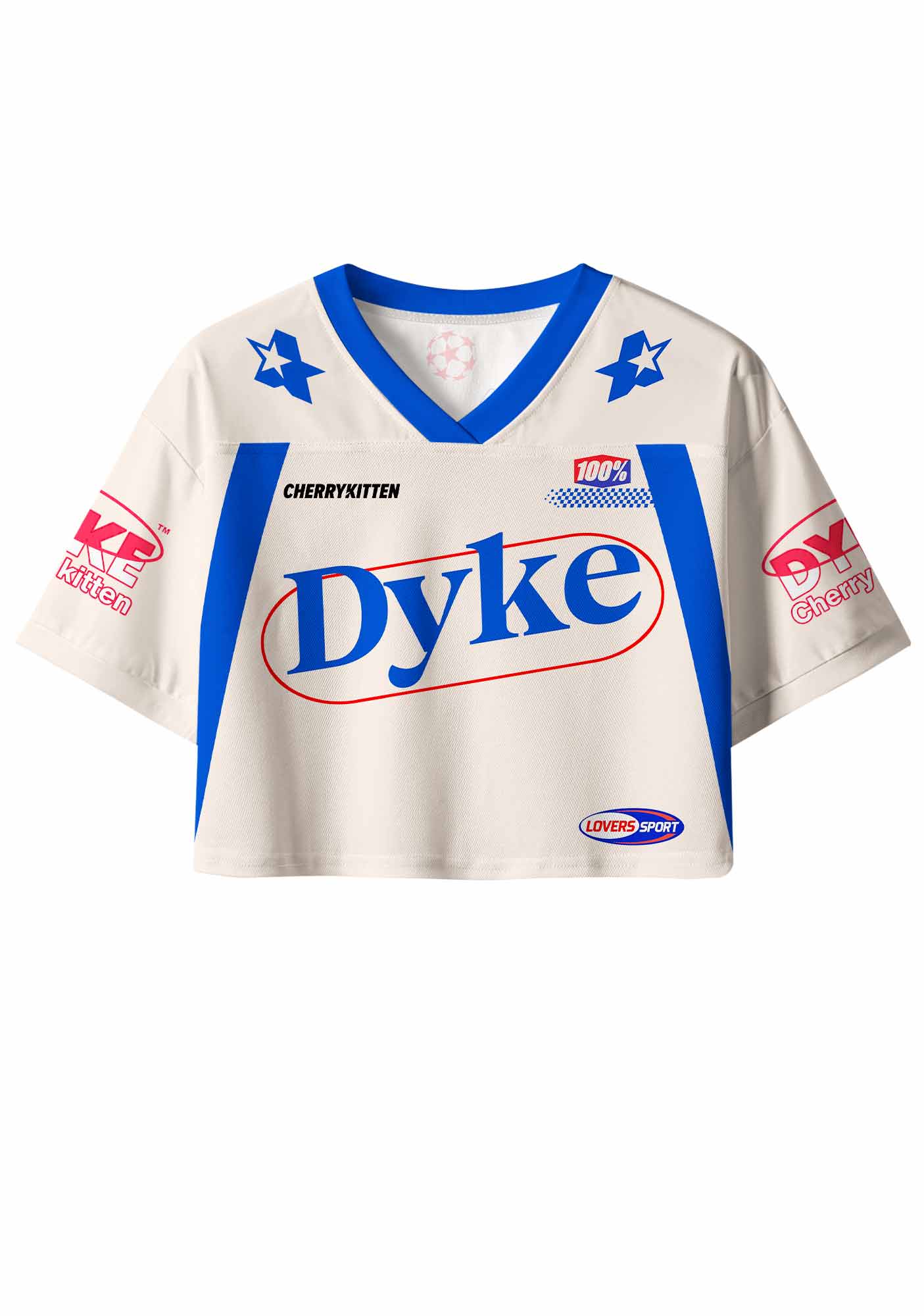 Blue Dyke Pride Y2K Crop Sport Jersey Shirts Cherrykitten