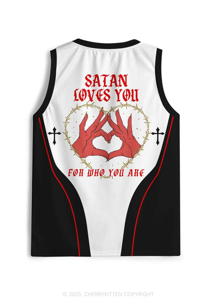 Halloween Custom Satan Loves Y2K Sport Jersey Tank Cherrykitten