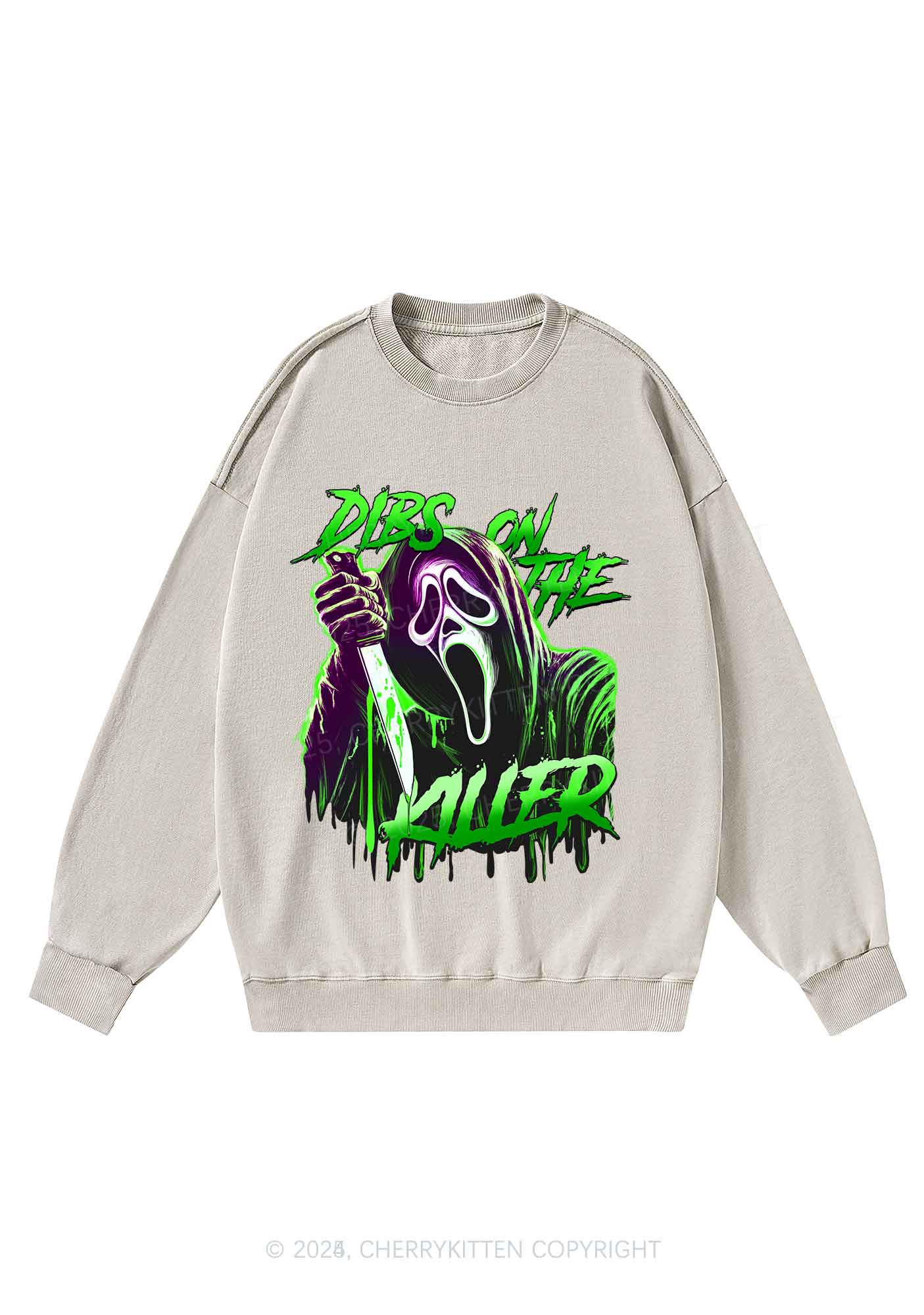 Halloween Dibs On The Killer Y2K Washed Sweatshirts Cherrykitten