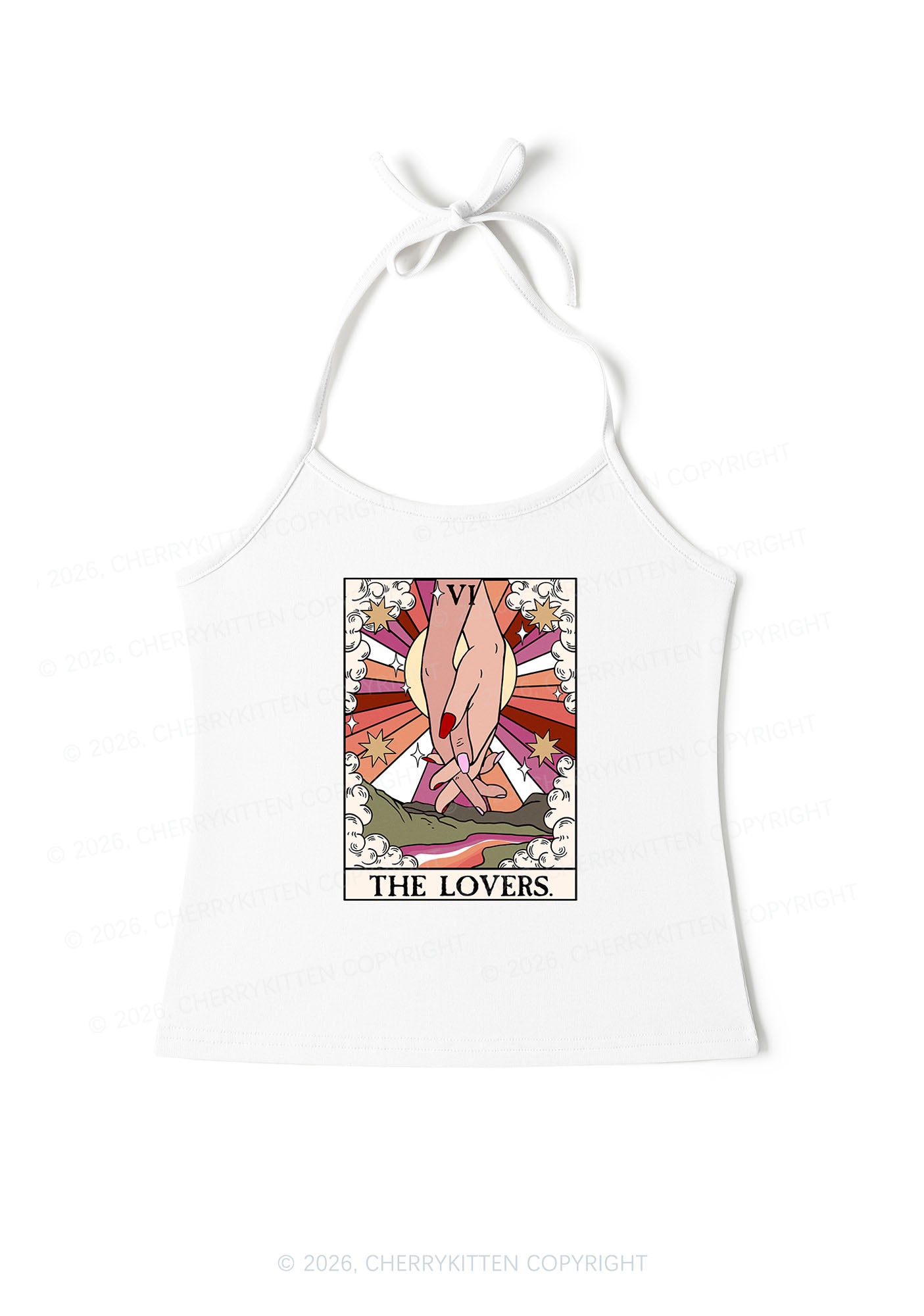 The Lesbian Lovers Pride Y2K Halter Neck Cami Cherrykitten