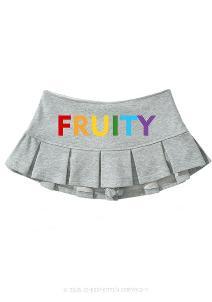 Rainbow Fruity Pride Y2K Mini Pleated Skirts Cherrykitten
