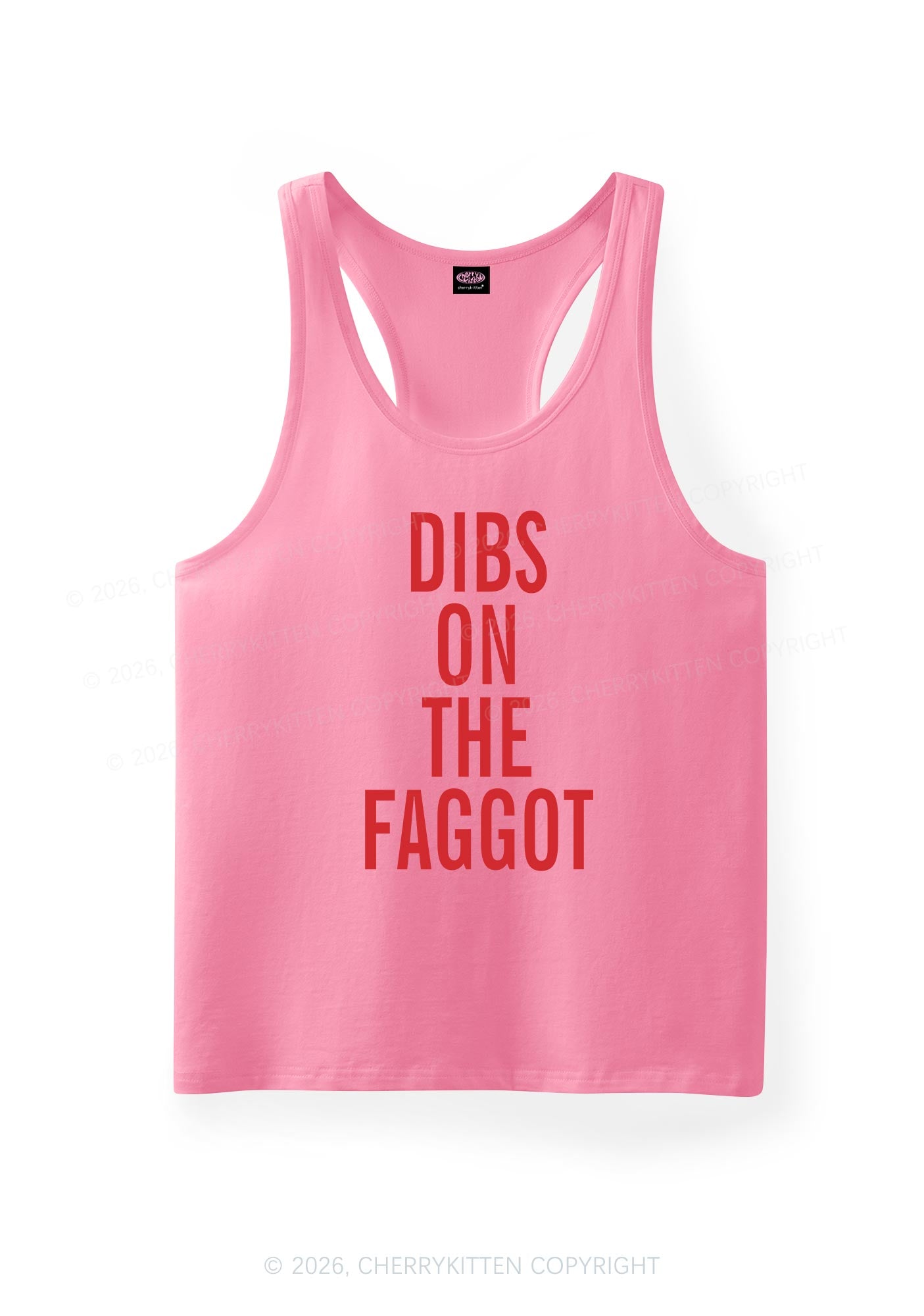 Dibs On The Faggot Pride Y2K Men Racerback Tank Top Cherrykitten