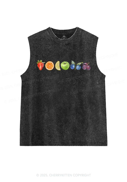 Six Fruity Pride Y2K Washed Muscle Tank Cherrykitten