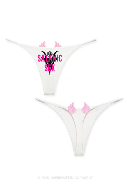Halloween Satanic Sx Y2K Goth Angel Wings Bikini String Thong Cherrykitten