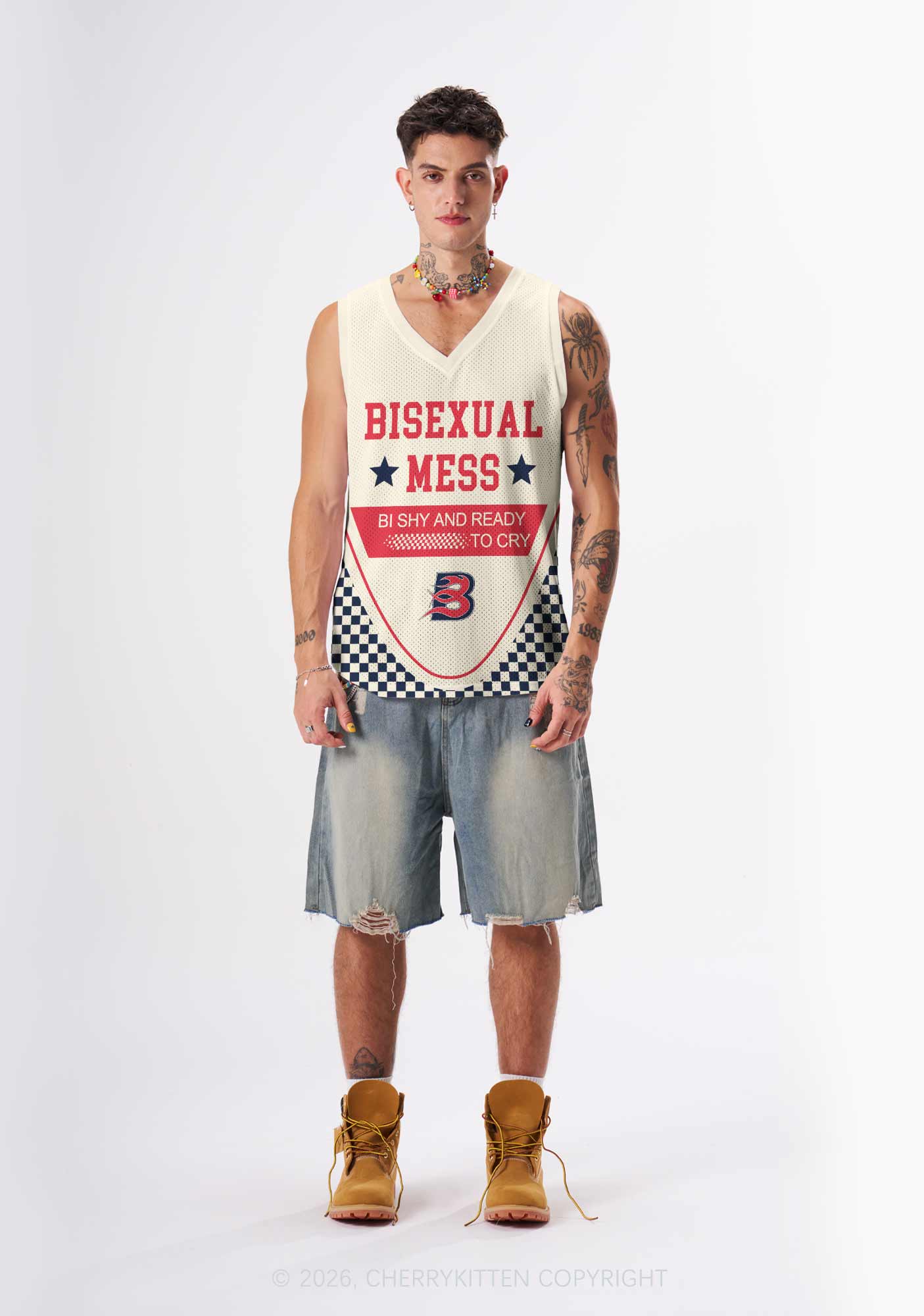 Bisexual Mess Pride Y2K Sport Jersey Tank Cherrykitten