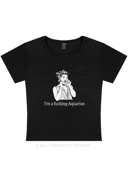 Curvy I'm Custom Zodiac Y2K Baby Tee Cherrykitten