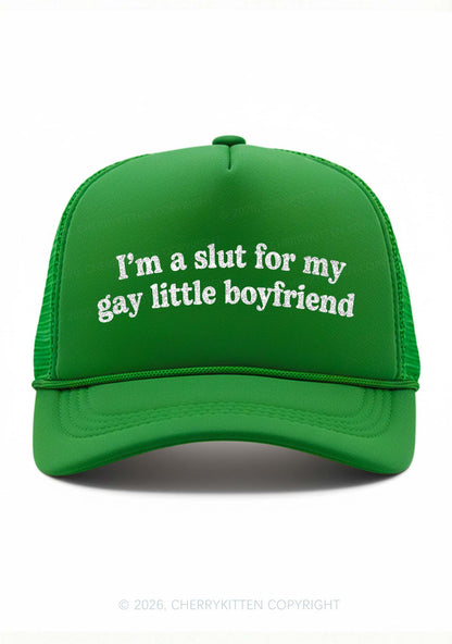 Glitter Slxt For My Gay BF Pride Y2K Trucker Hat Cherrykitten