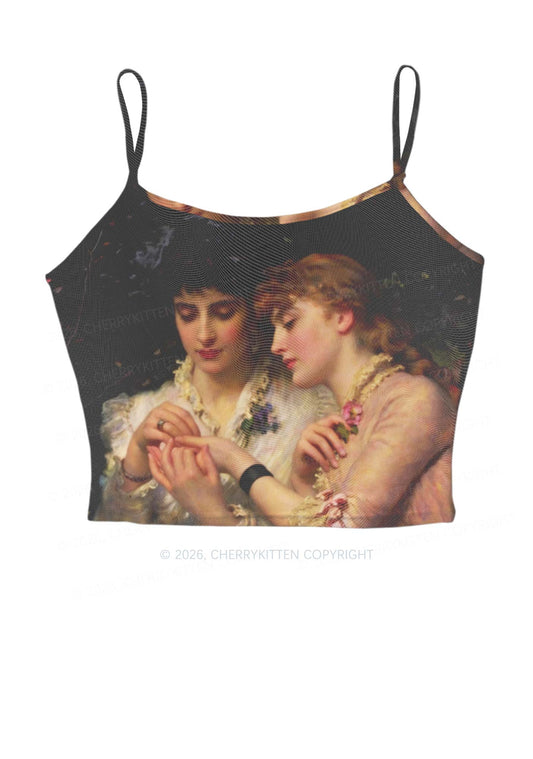 Vintage Victorian Women Art Pride Y2K Mesh Cami Tank Cherrykitten