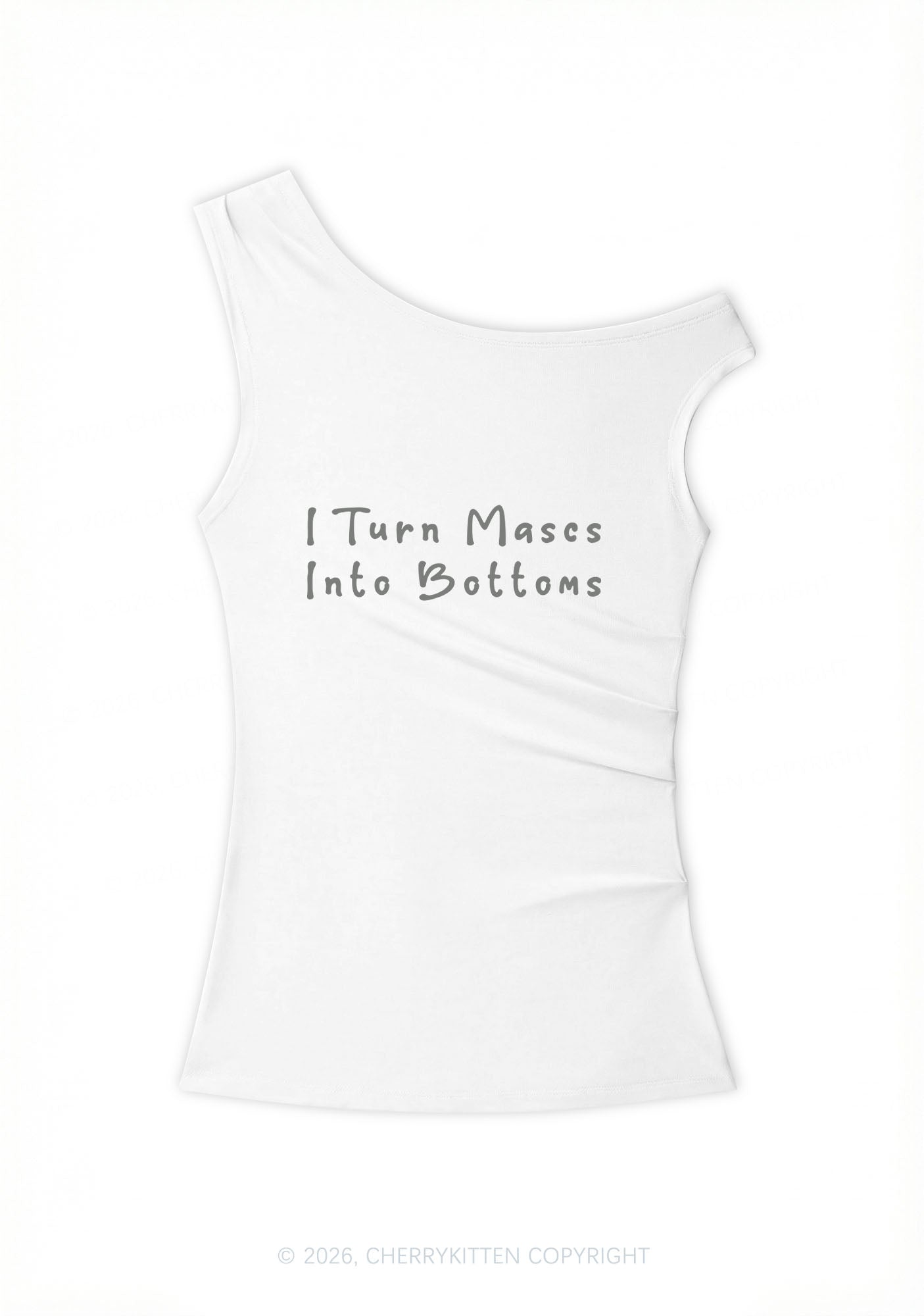 Turn Mascs Into Bottoms Pride Y2K Off Shoulder Tank Top Cherrykitten