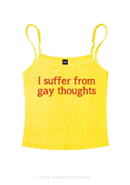 Suffer From Gay Thoughts Pride Y2K Spaghetti Strap Cami Cherrykitten