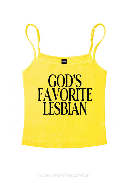 Gods Favorite Lesbian Pride Y2K Spaghetti Strap Cami Cherrykitten