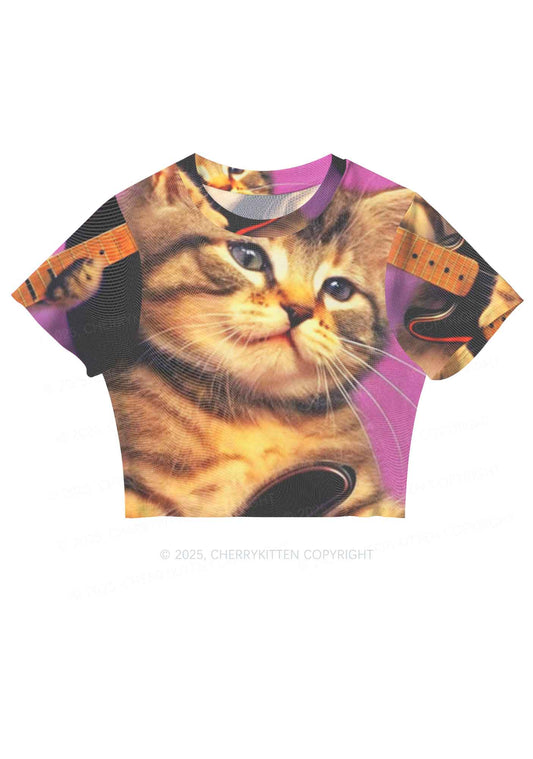 Rock Kitten Y2K Mesh Crop Top Cherrykitten