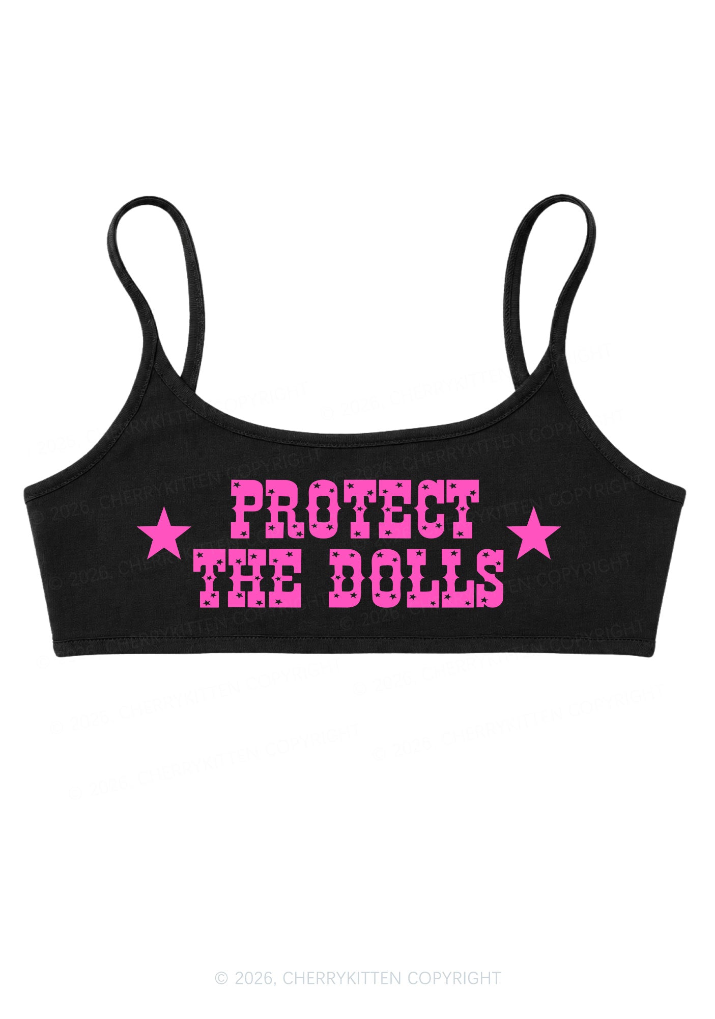 Protect The Dolls Y2K Super Crop Cami Cherrykitten