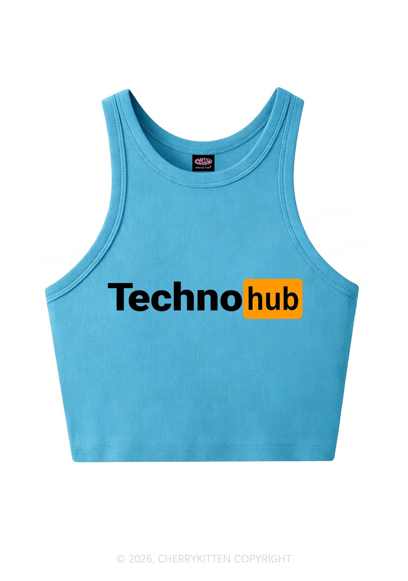 Techno Hub Y2K Crop Tank Top Cherrykitten