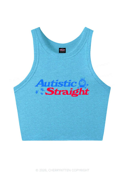 Autistic Straight Pride Y2K Crop Tank Top Cherrykitten
