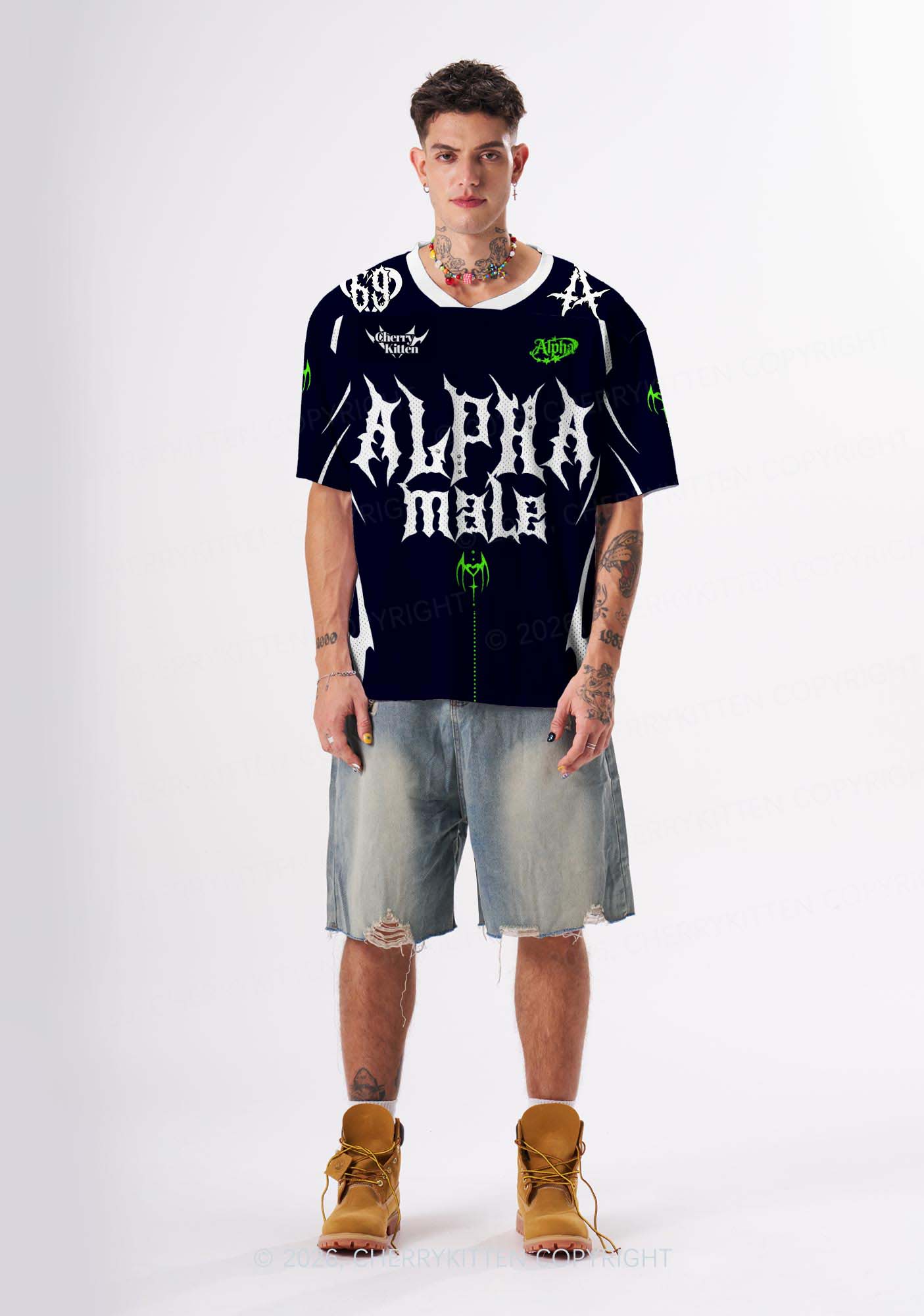 Punk Alpha Male Pride Y2K Sport Jersey Shirts Cherrykitten