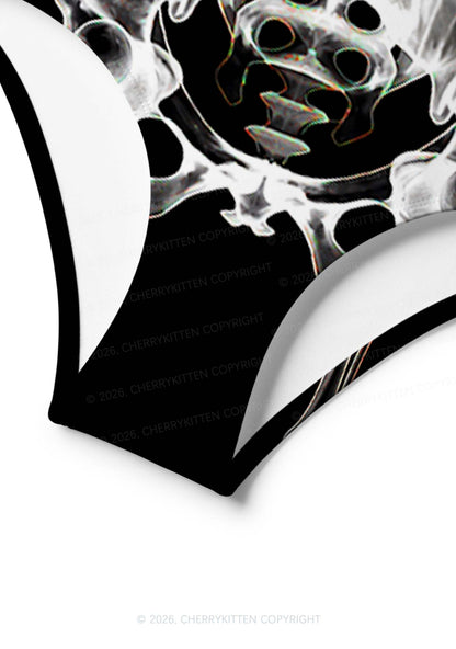 Halloween Anatomical Skeleton Y2K Print Bikini Set Cherrykitten