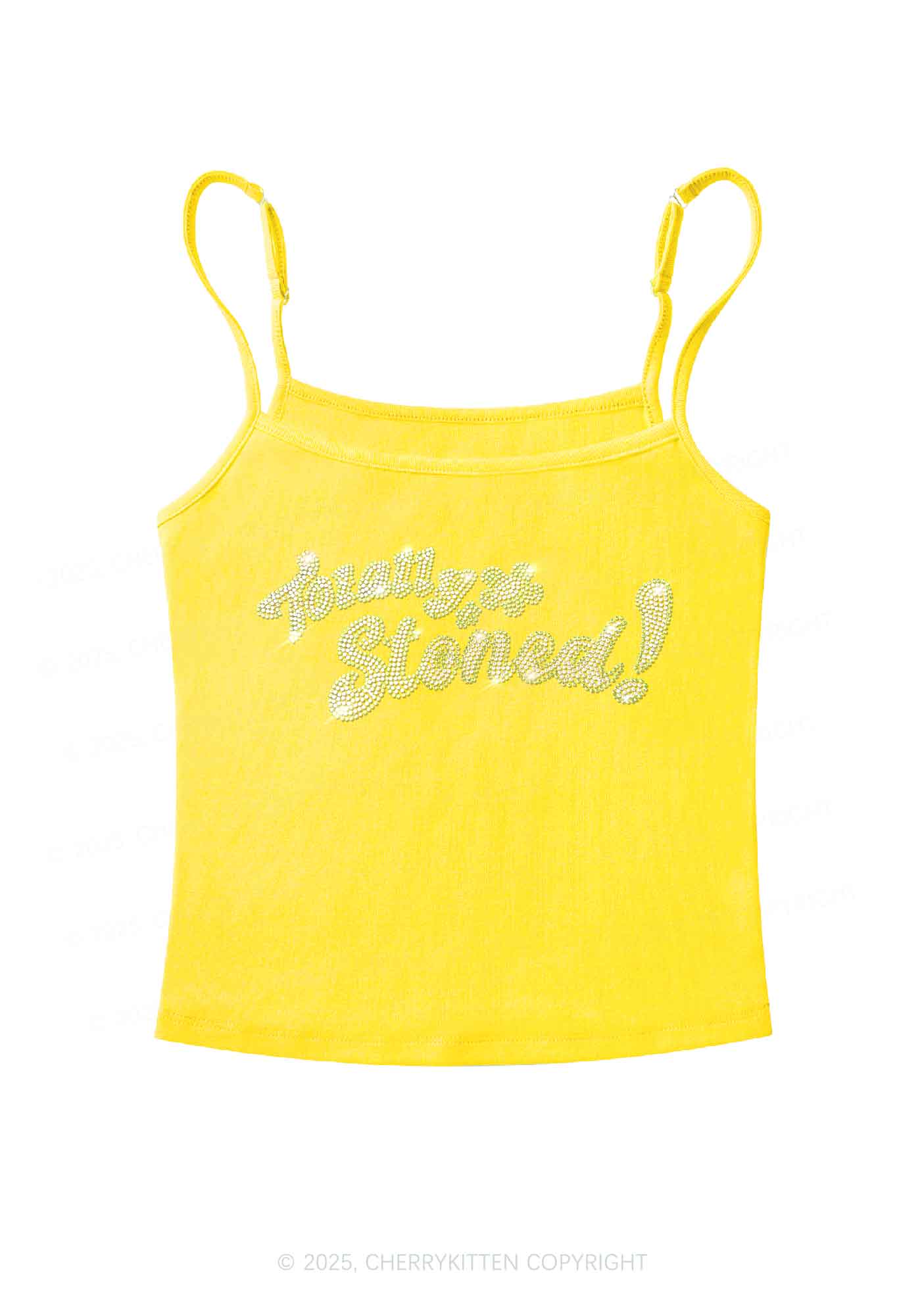 Rhinestone Totally Stoned Y2K Spaghetti Strap Cami Cherrykitten
