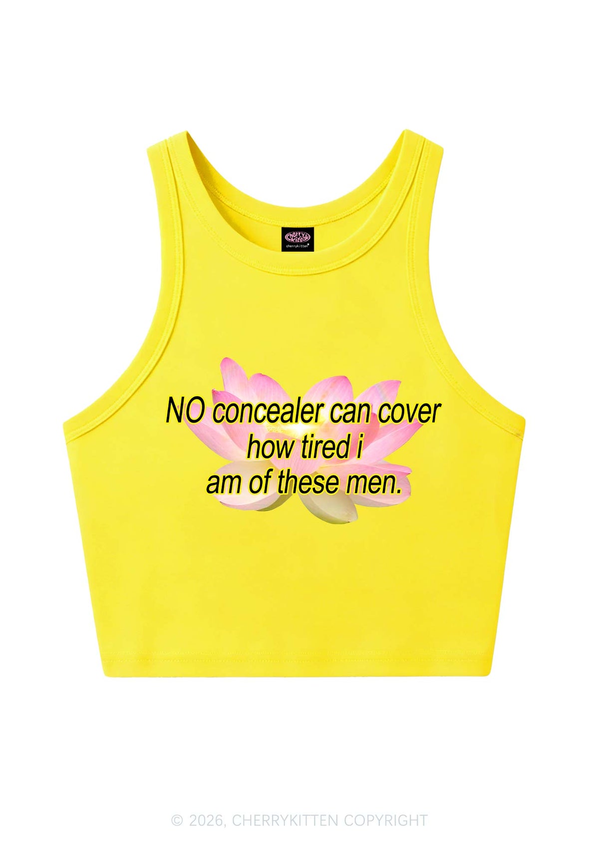 No Concealer Can Cover Men Y2K Crop Tank Top Cherrykitten