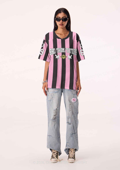 Pink Stripes She Them Txtties Pride Y2K Sport Jersey Shirts Cherrykitten