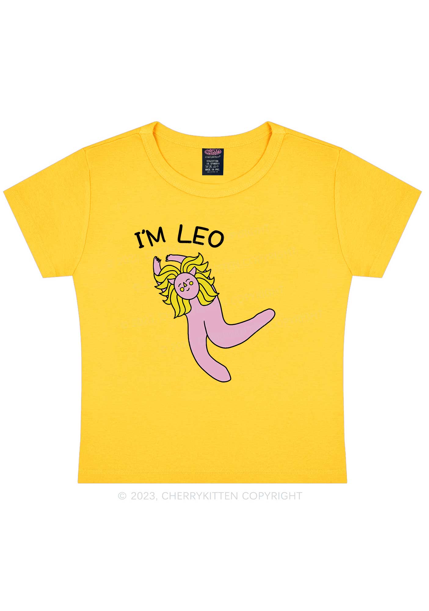 I'm Leo Y2K Baby Tee Cherrykitten