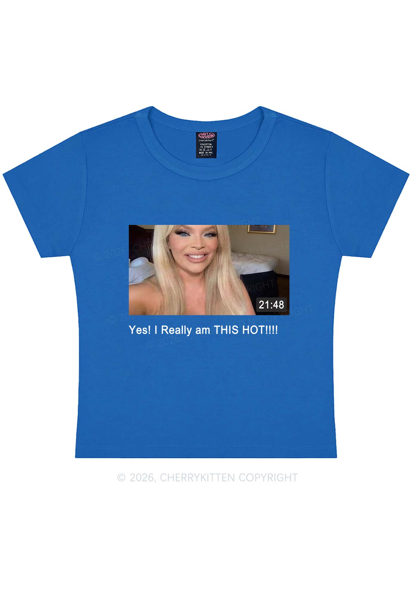 I Am Really Hot Y2K Baby Tee Cherrykitten