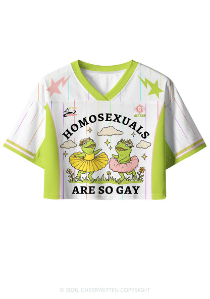 Homosexuals Are So Gay Pride Y2K Crop Sport Jersey Shirts Cherrykitten